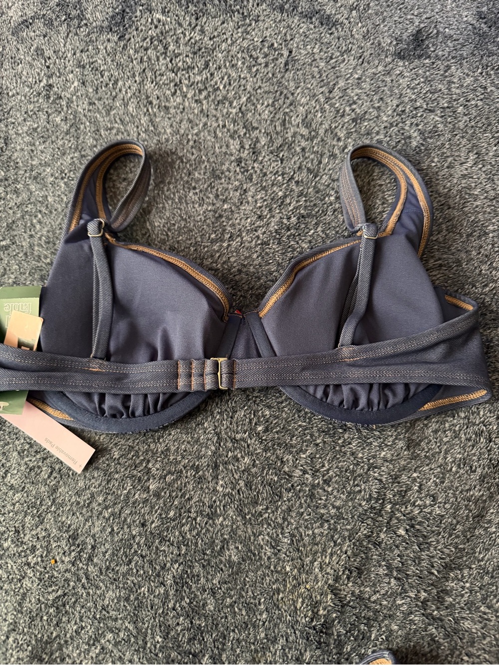 Wild Fable Navy Bikini Top with contrast trim - Picture 3 of 4